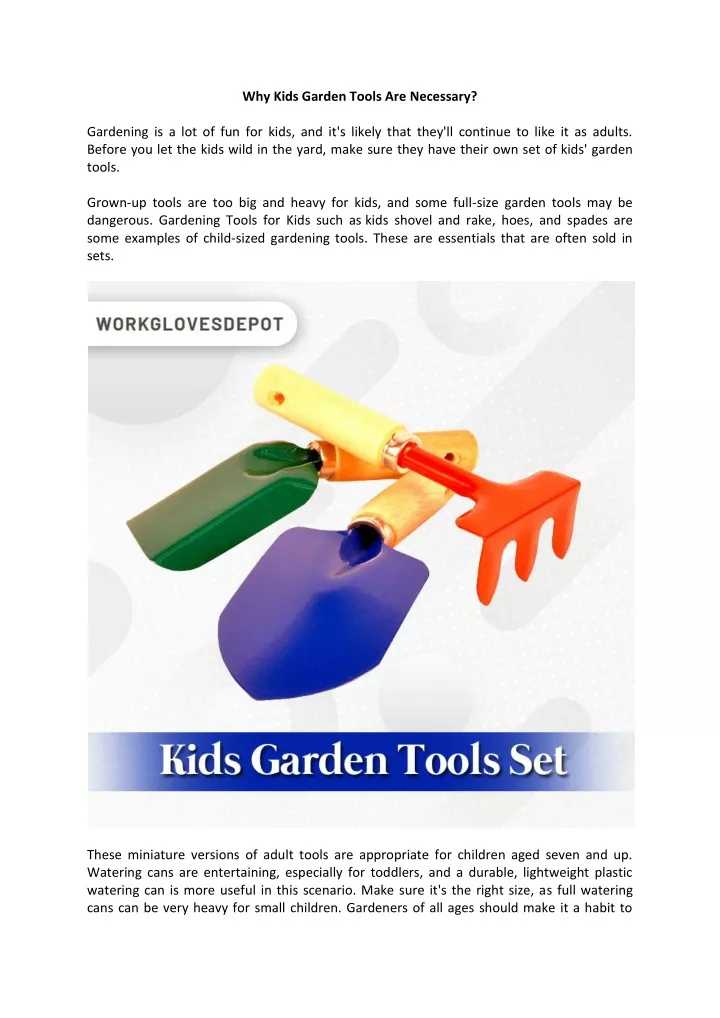 why kids garden tools are necessary