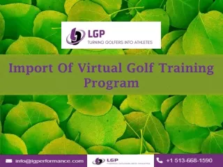 Import Of Virtual Golf Training Program