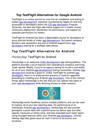 top testflight alternatives for google android