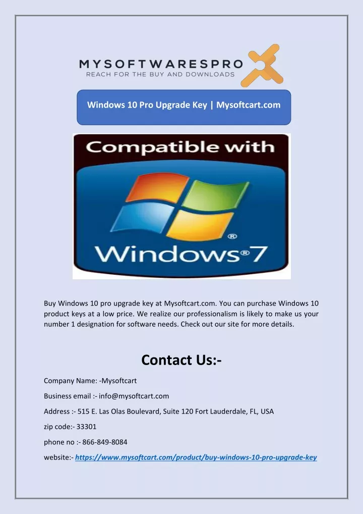 windows 10 pro upgrade key mysoftcart com
