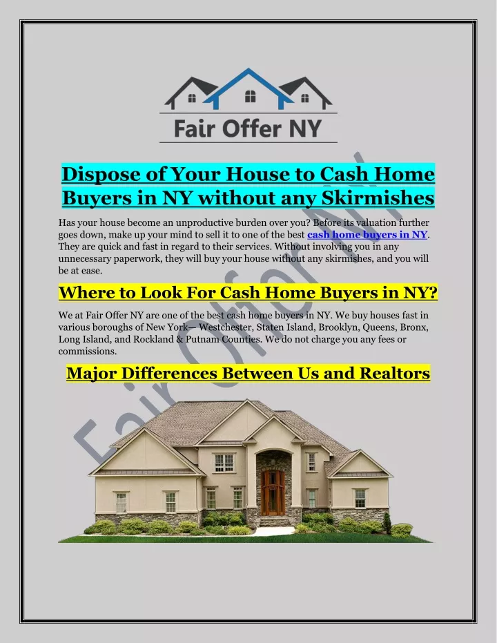 dispose of your house to cash home buyers