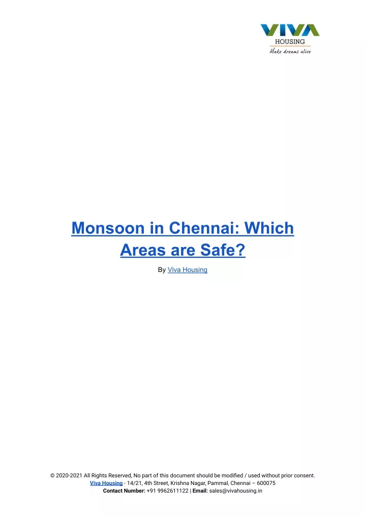 monsoon in chennai which areas are safe