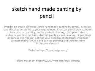 sketch hand made panting by pencil