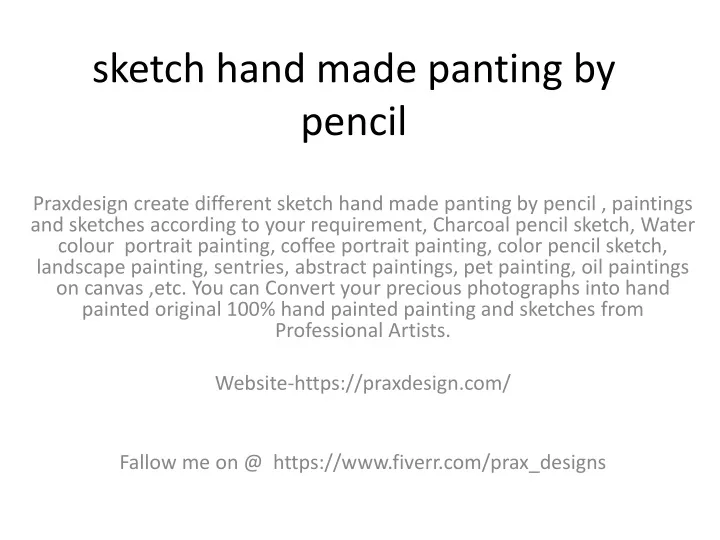 sketch hand made panting by pencil