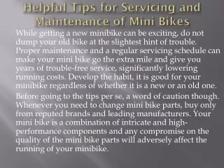 mini bike parts