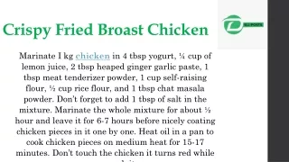 Crispy Fried Broast Chicken