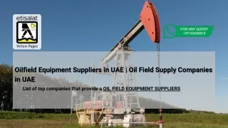 Oilfield Equipment Suppliers in UAE  Oil Field Supply Companies in UAE