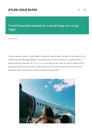 Travel Essentials Needed for a Good Sleep on a Long Flight