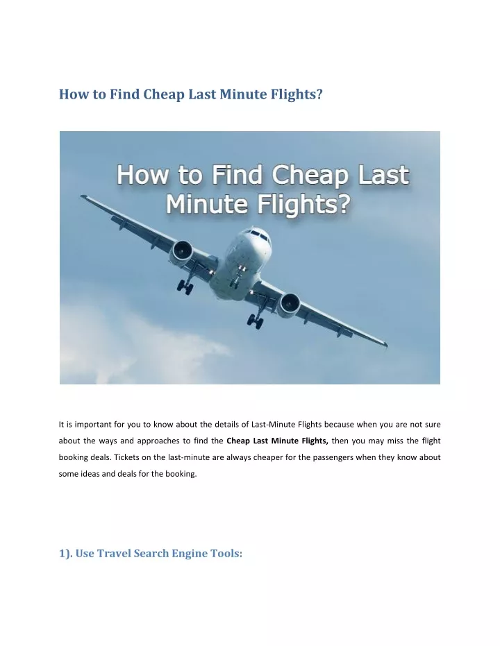 how to find cheap last minute flights