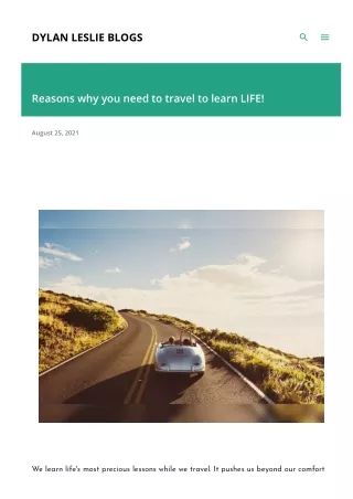 Reasons why you need to travel to learn LIFE!