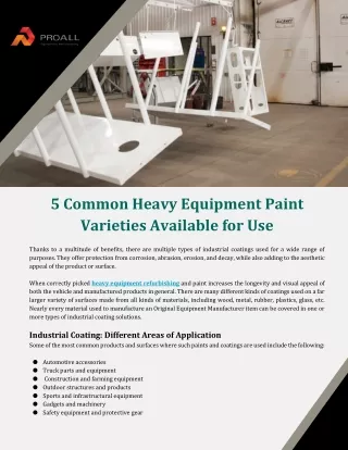 5 common heavy equipment paint varieties