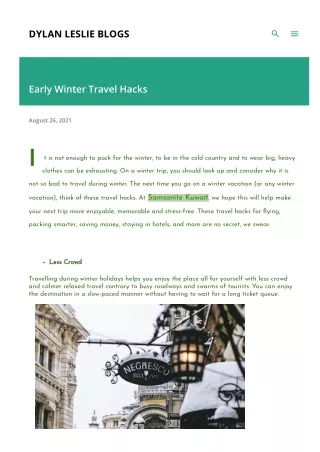 Early Winter Travel Hacks
