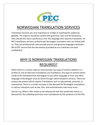Norwegian Translation Services