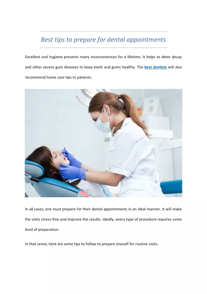 best tips to prepare for dental appointments