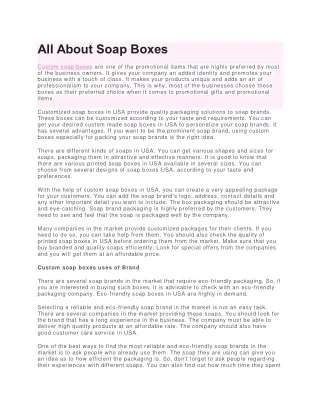 all about soap boxes