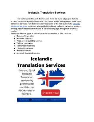 Icelandic Translation Services