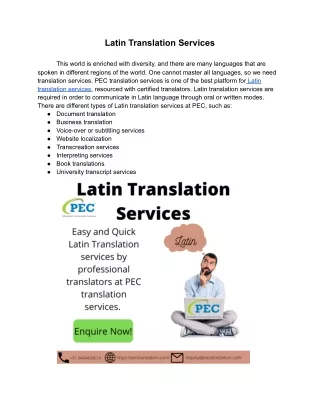 Latin Translation Services