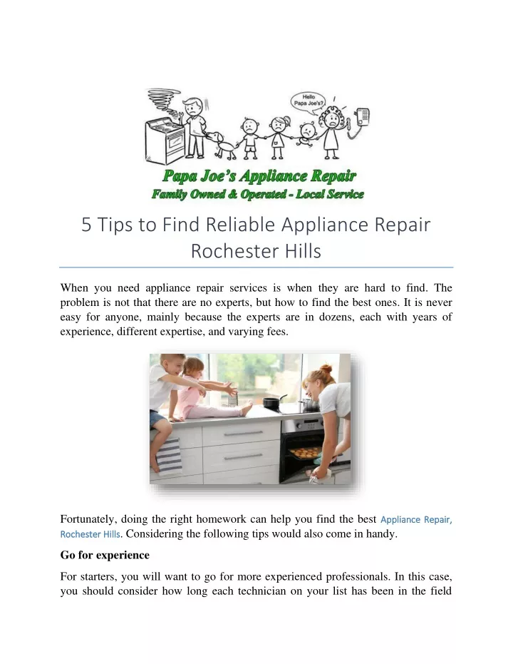 5 tips to find reliable appliance repair