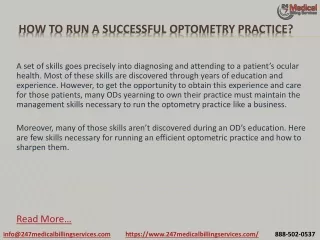 how to run a successful optometry practice