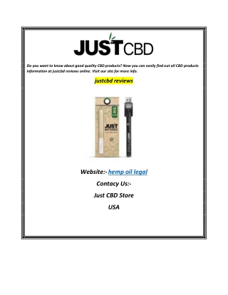 justcbd reviews
