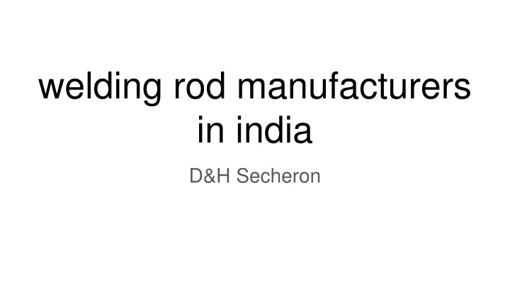 welding rod manufacturers in india