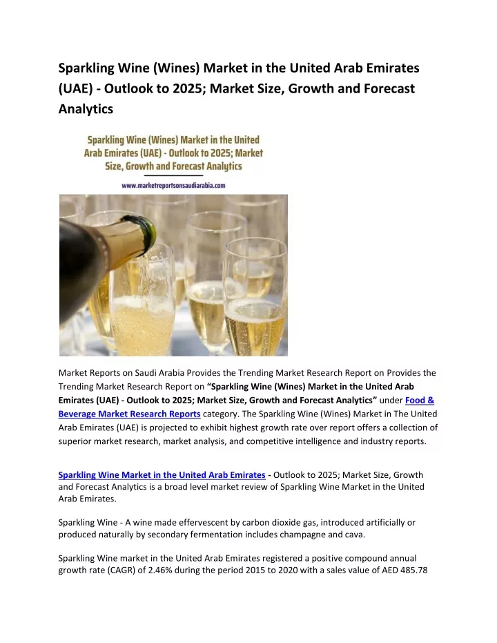 sparkling wine wines market in the united arab