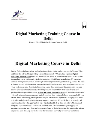 Digital Marketing course in delhi