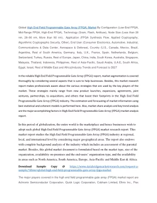 global high end field programmable gate array
