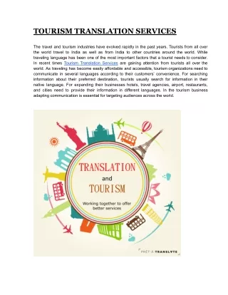 TOURISM TRANSLATION SERVICES