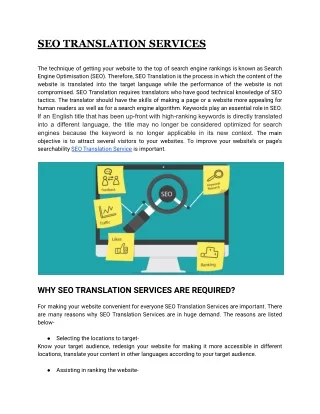 SEO TRANSLATION SERVICES