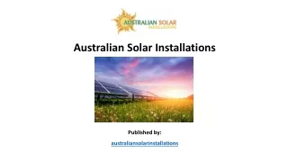 australian solar installations published