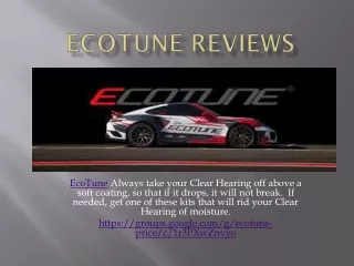 ecotune always take your clear hearing off above