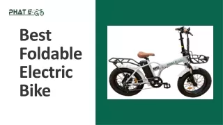 Best Foldable Electric Bike-