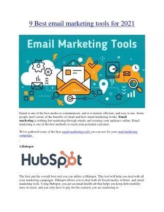 9 Best email marketing tools for 2021
