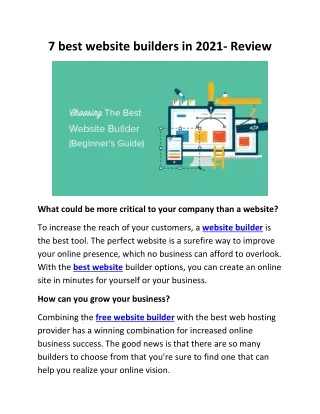 7 best website builders in 2021- Review