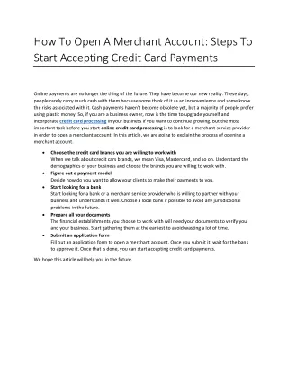 how to open a merchant account steps to start