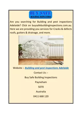 Building And Pest Inspections Adelaide  Buysafebuildinginspections.com.au