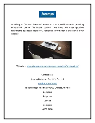 searching to file annual returns acutus