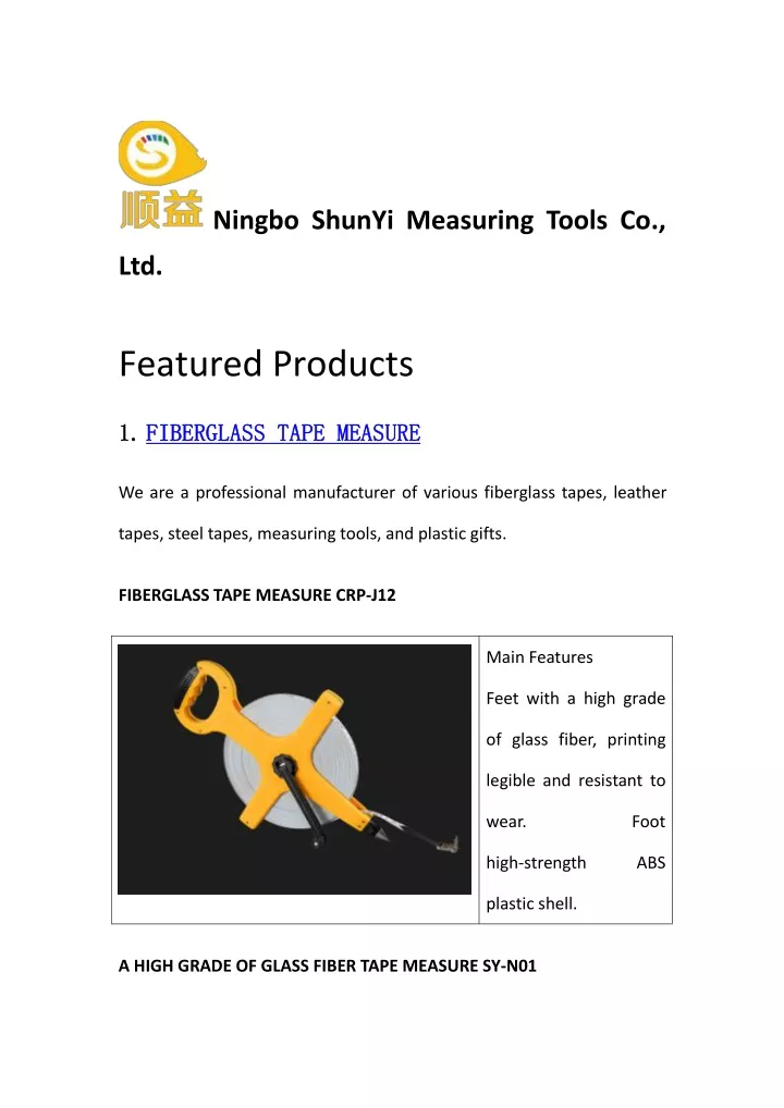 ningbo shunyi measuring tools co