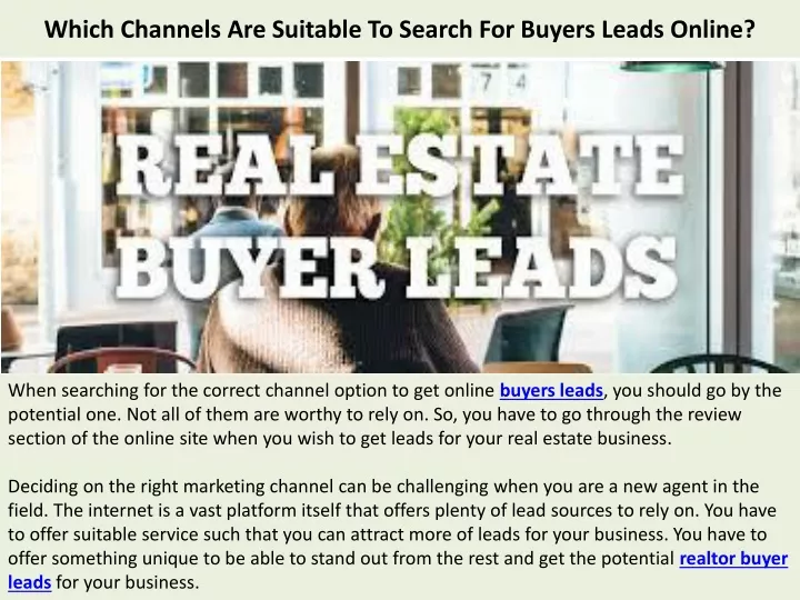 which channels are suitable to search for buyers leads online