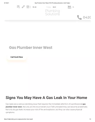 Gas plumber inner west
