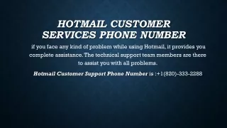 hotmail customer services phone number