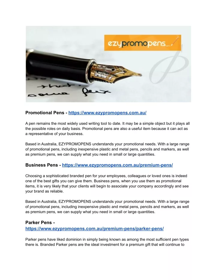 promotional pens https www ezypromopens com au