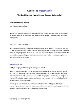 welcome to dnssearch info