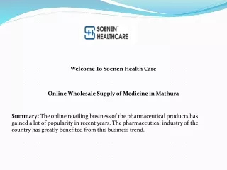 Online Wholesale Supply of Medicine in Mathura