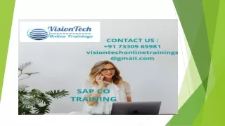 SAP CO TRAINING | SAP CO ONLINE TRAINING - VISION TECH