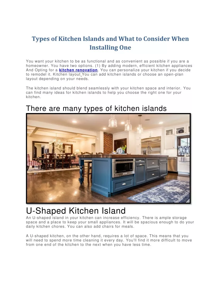 types of kitchen islands and what to consider