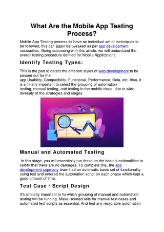 what are the mobile app testing process