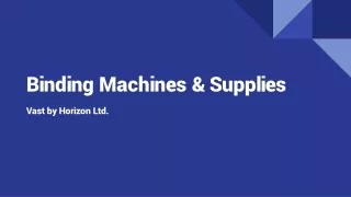 Binding Machines & Supplies