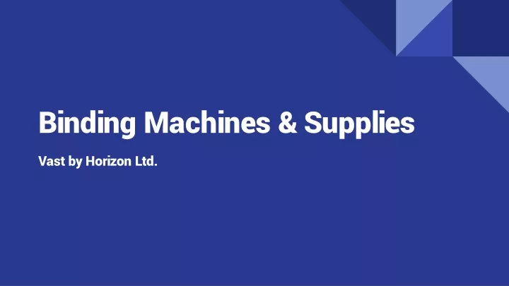 binding machines supplies
